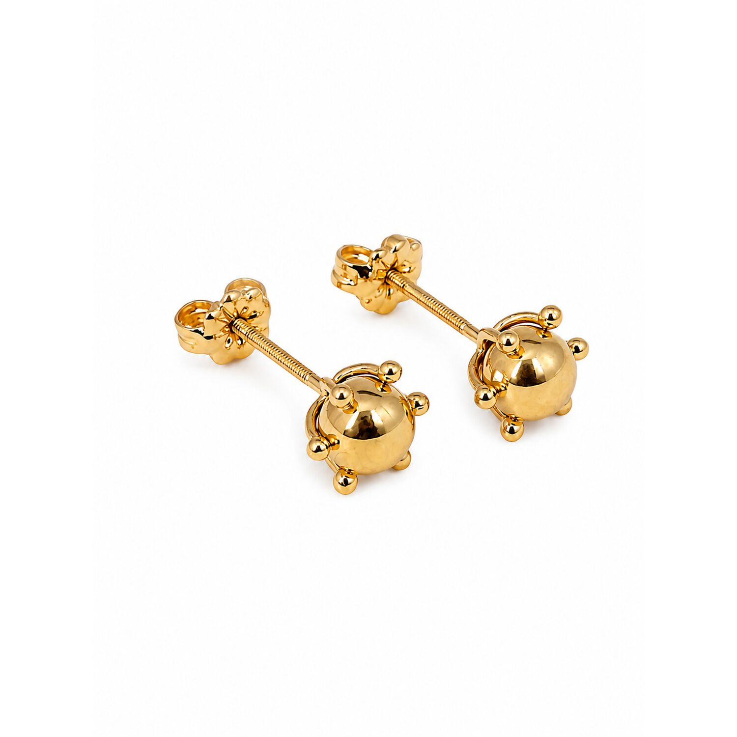 Aros Bolita Pistilo 7mm No4 Oro 18k 2gr Regalo Mujer Dorado image number 2.0