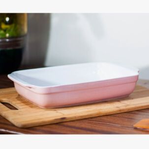 Fuente Ceramica Rectangular Rosado