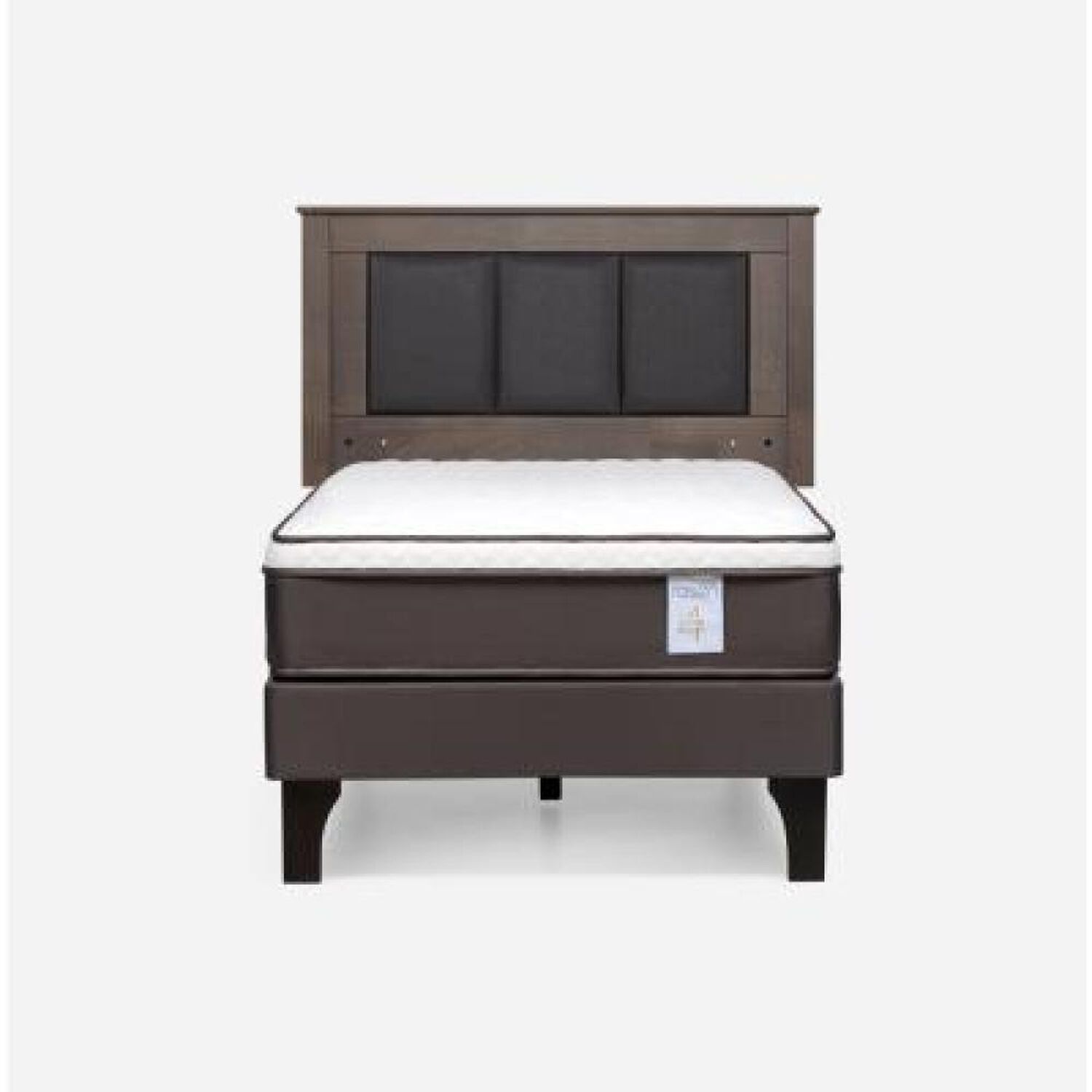 Cama Europea Rosen New Style 4 Plus / 1 Plaza / Base Normal  + Respaldo Rachel Gris image number 7.0