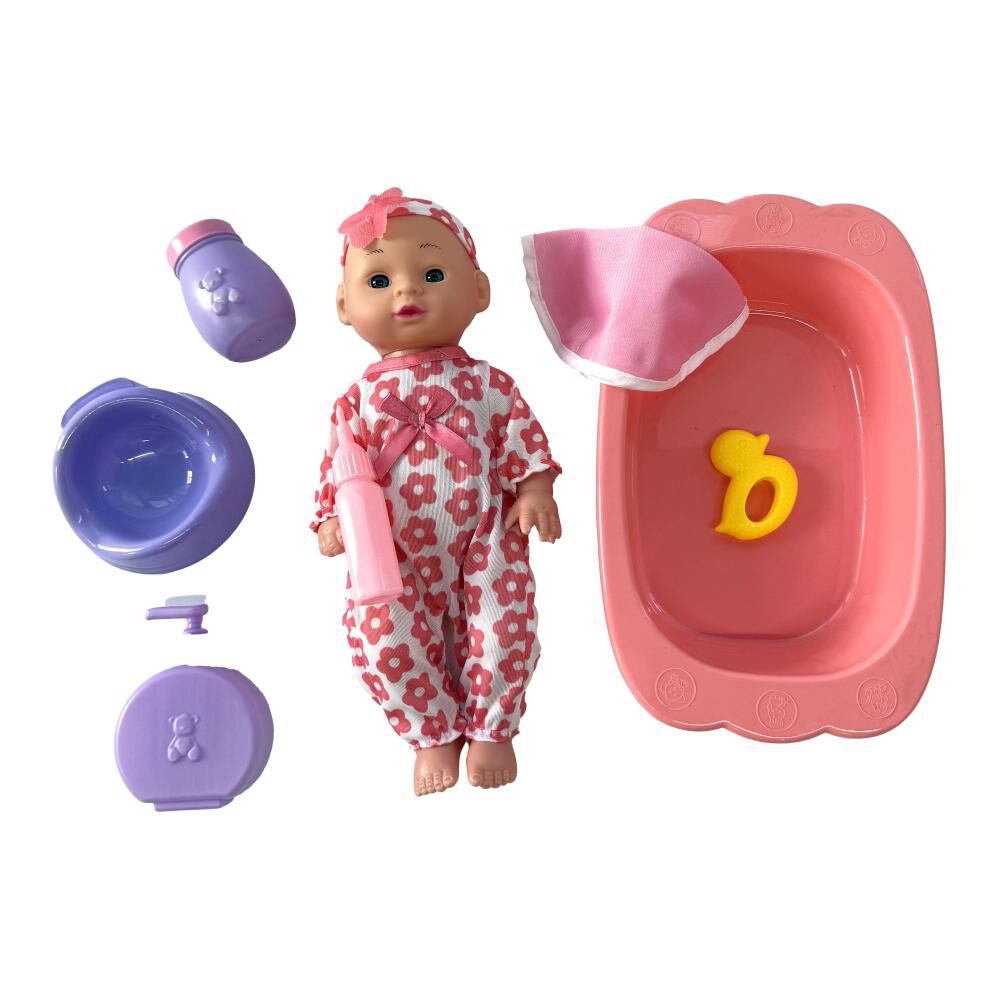 Muñeca Baby Doll Bostecitos Abc Con Bañera Y Acc 13" image number 5.0