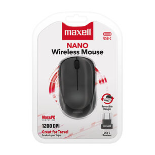 Mouse Maxell Nano Inal&aacute;mbrico 1200dpi Tipo C &Oacute;ptico