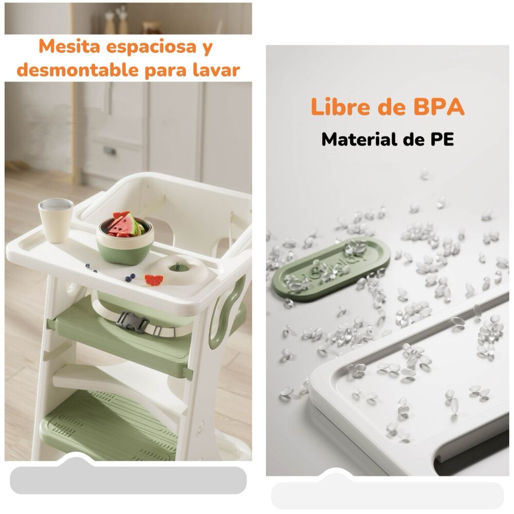 Silla De Comer Multifuncional Witness Verde Lubabycas image number 2.0