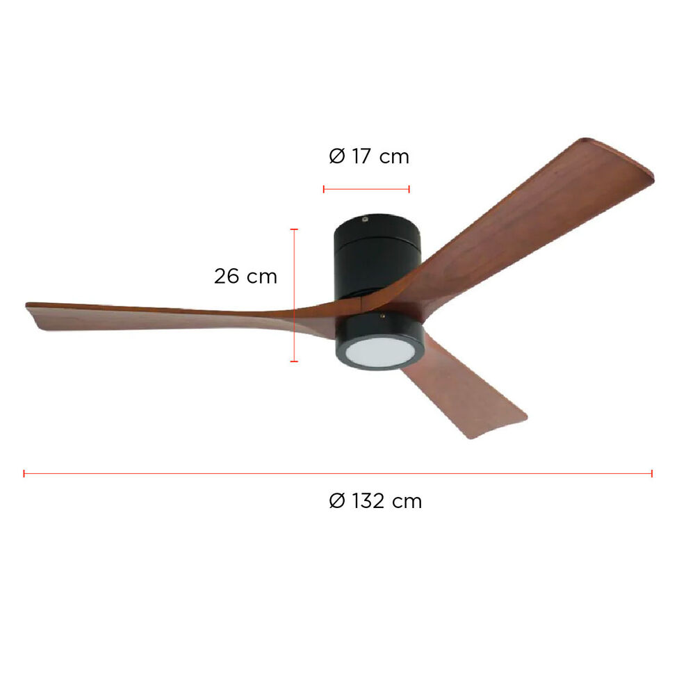 Ventilador De Techo Oslo Nogal Con Iluminaci&oacute;n Led 3 Colores 52 Primaterm image number 2.0