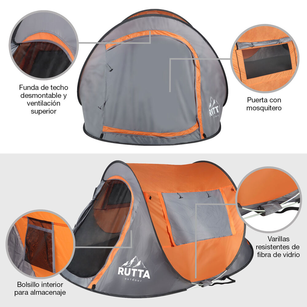 Carpa Pop Up 2 Personas Naranjo image number 1.0