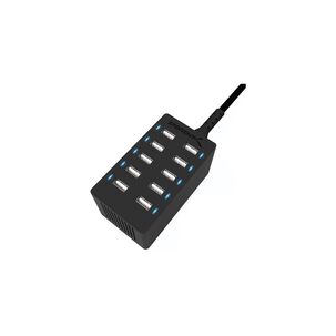 Estaci&oacute;n De Carga M&oacute;vil Usb-a De 10 Puertos Carga Rapida 60w Compatible Con Samsung, Lphone, Lpad Y Mas &ndash; Negro
