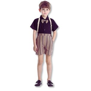 Conjunto De Vestir Con Corbatín Y Pantalón Corto De 18 Meses A 7 Años