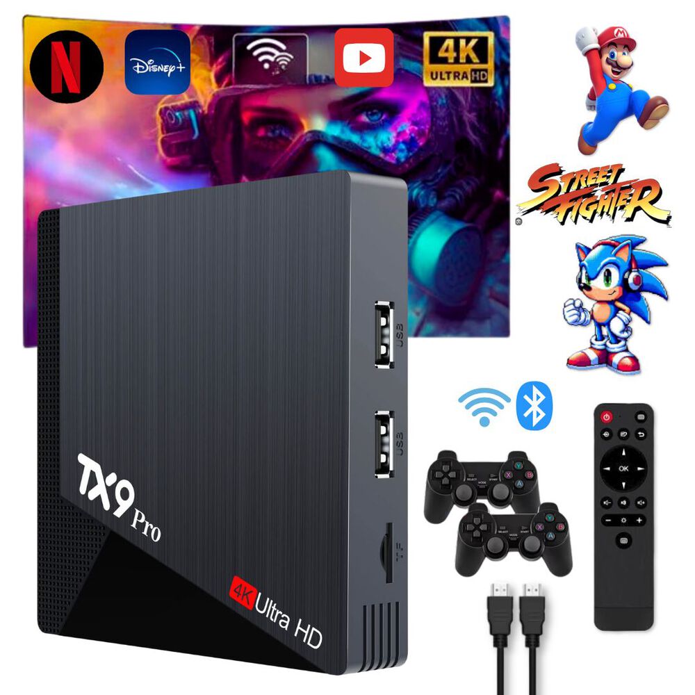 Tv Box Tx9 Pro 2 En 1 Retro Games 4k Ultra Hd Wifi 4gb Ram 32gb Rom image number 0.0