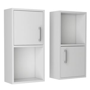 Mueble Organizador Baño Con 1 Puerta X2 Unidades Fm-001b - Blanco