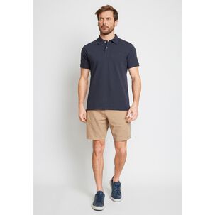 Polera Slim Lisa Manga Corta Cuello Piqué Hombre Trial Polera Slim Lisa Manga Corta Cuello Piqué Hombre Trial