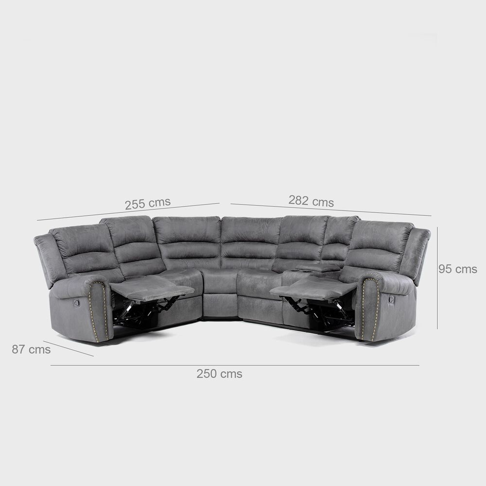 Sof&aacute; Seccional Reclinable Moderno Gris Castle 7245chcgr image number 6.0