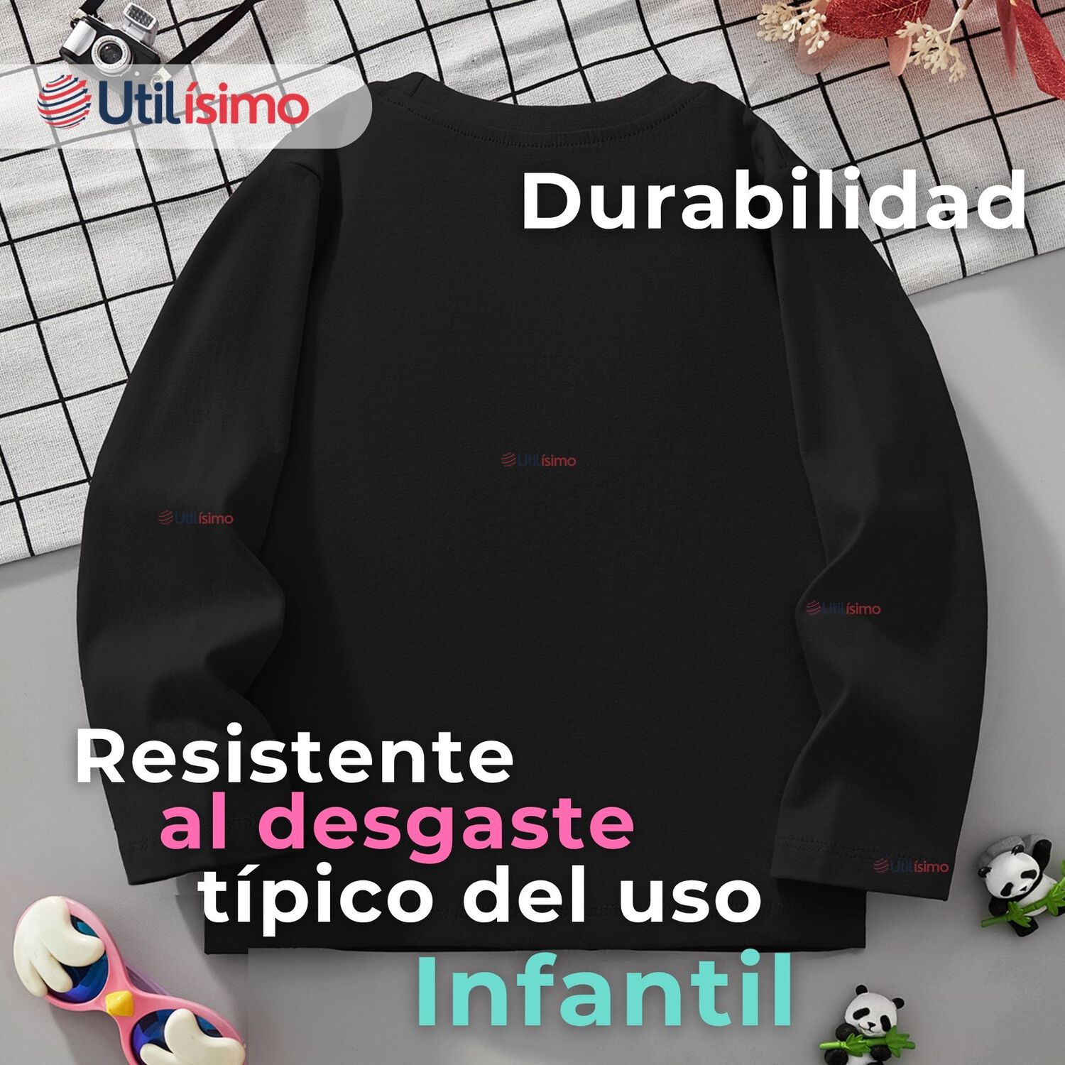 Polera Manga Larga Ni&ntilde;a 100% Algod&oacute;n Zebra Negro Camiseta image number 6.0