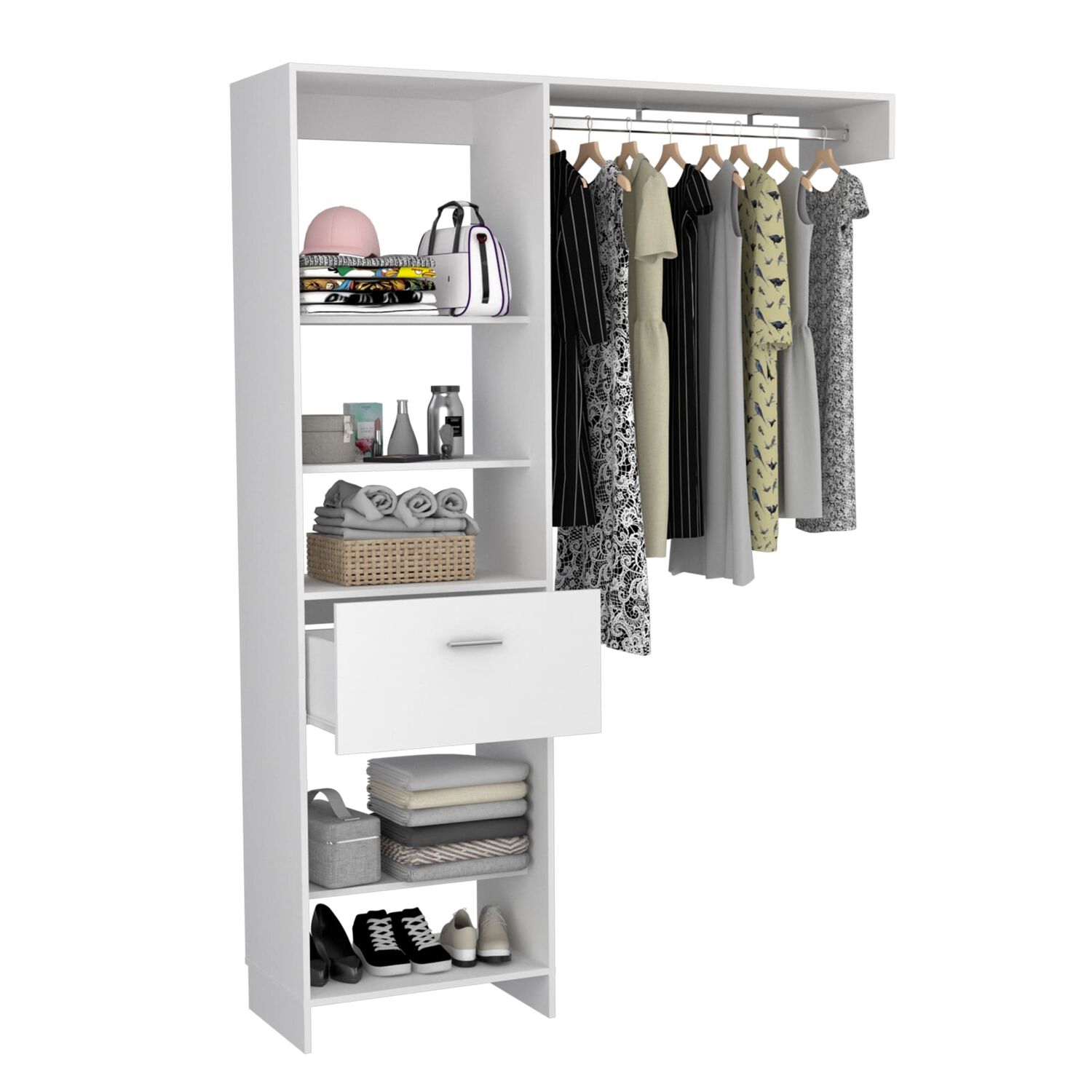 Closet 1 Caj&oacute;n 5 Repisas Fm-014b - Blanco image number 1.0