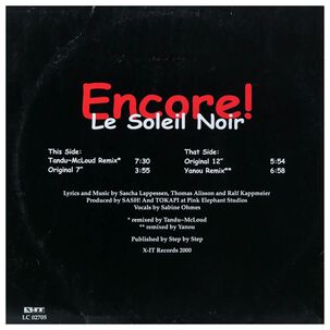 Encore! - Le Soleil Noir | 12" Maxi Single Usado