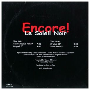 Encore! - Le Soleil Noir | 12" Maxi Single Usado