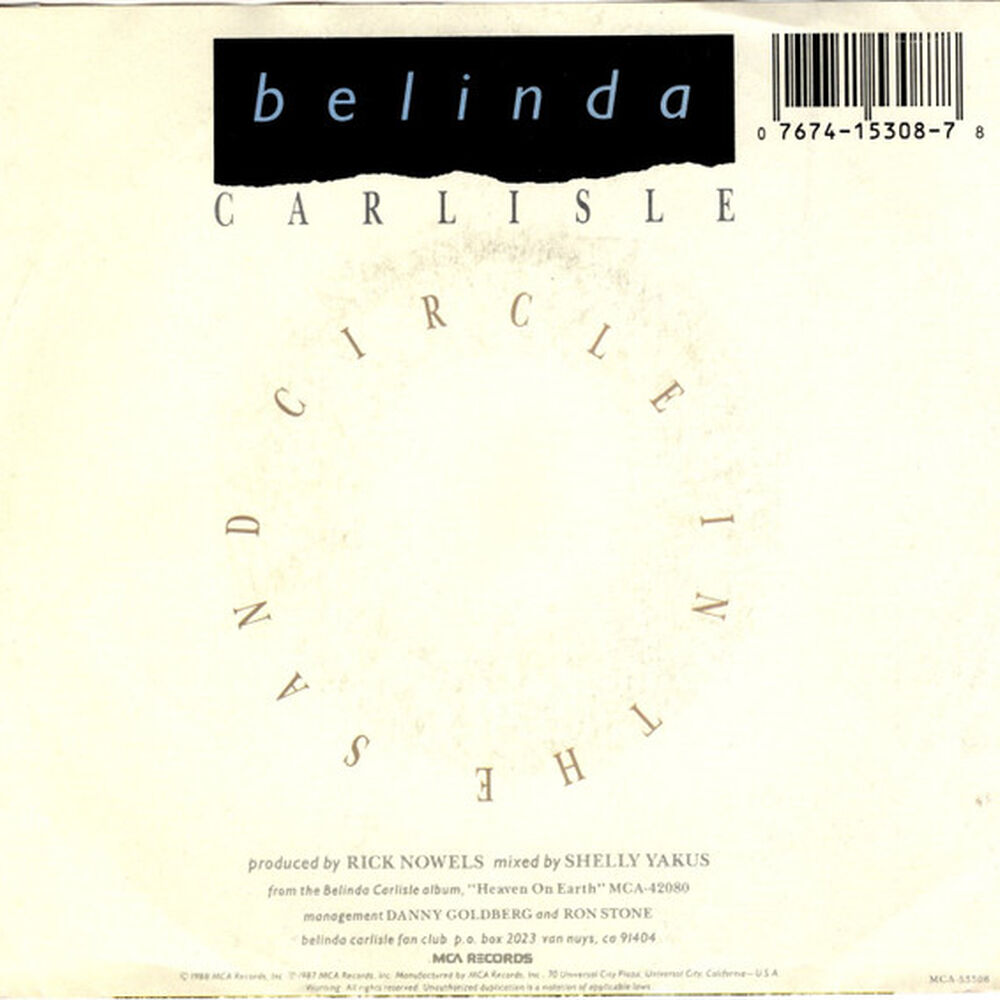 Belinda Carlisle - Circle In The Sand | 7" Single Vinilo Usado image number 3.0