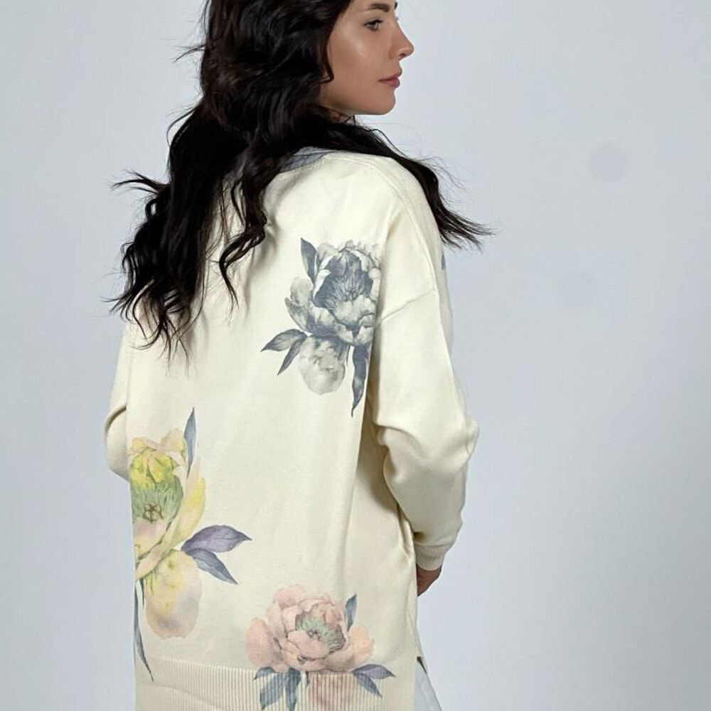 Sweater Spandex Flores Peonias Estampadas image number 8.0