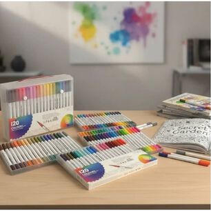 Libro Para Colorear Mandala + Maleta 120 L&aacute;pices Doble Punta