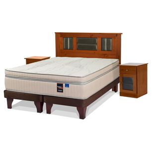 Cama Europea Flex M&aacute;ximo Cobre / 2 Plazas / Base Dividida + Set De Maderas
