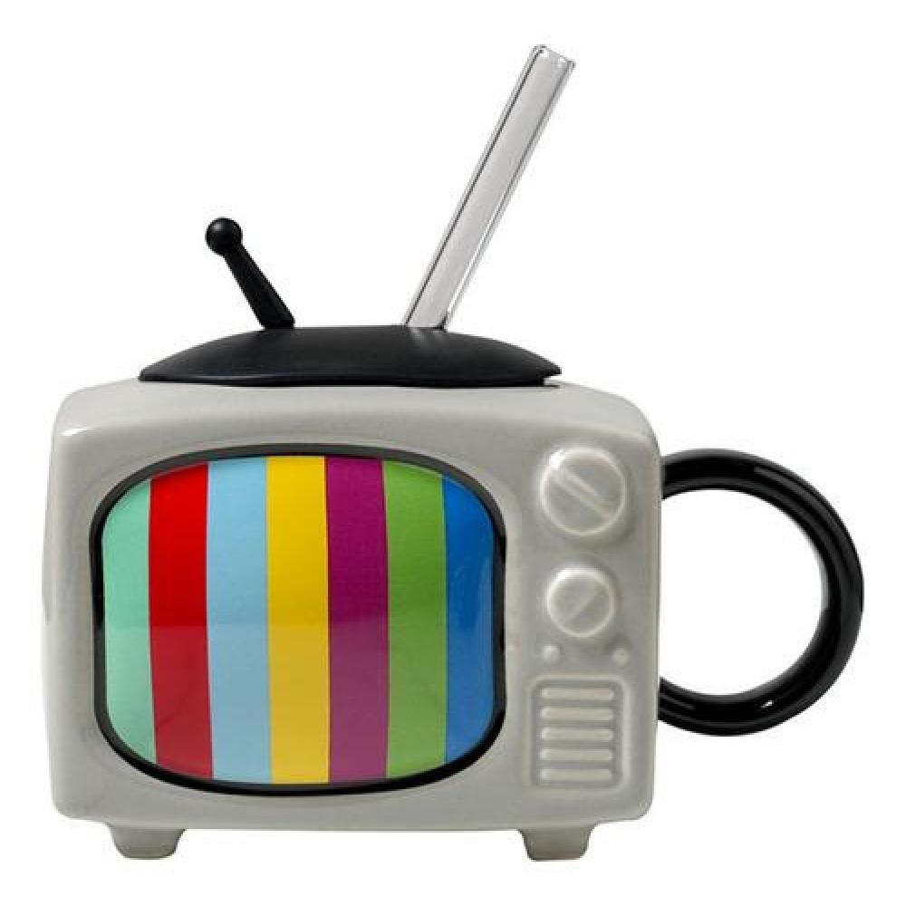 Tazón 3d Cerámica Tv Vintage Televisor Retro image number 0.0
