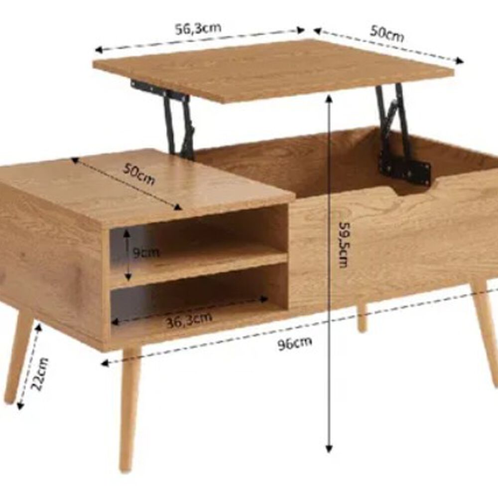 Mesa De Centro Elevable Maddie Color Natural image number 2.0