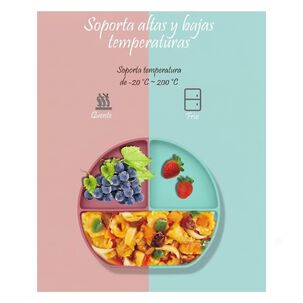 Plato Silicona Beb&eacute; Con Divisiones Y Ventosa