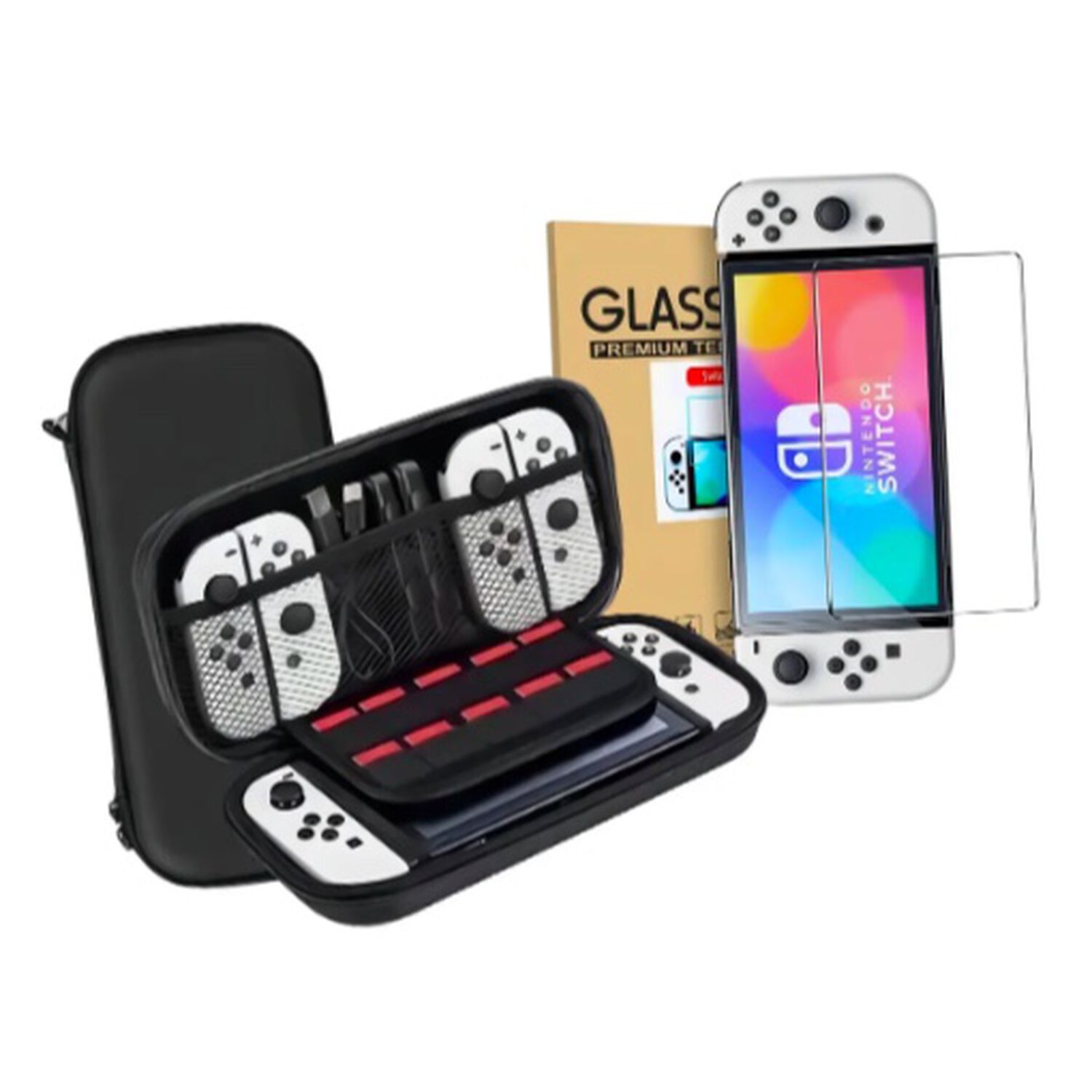 Estuche Y Lamina Mica Nintendo Switch Oled image number 0.0