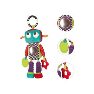 Peluche Sensorial Para Beb&eacute;s Con Sonajero-mordedor-colgador Turquesa