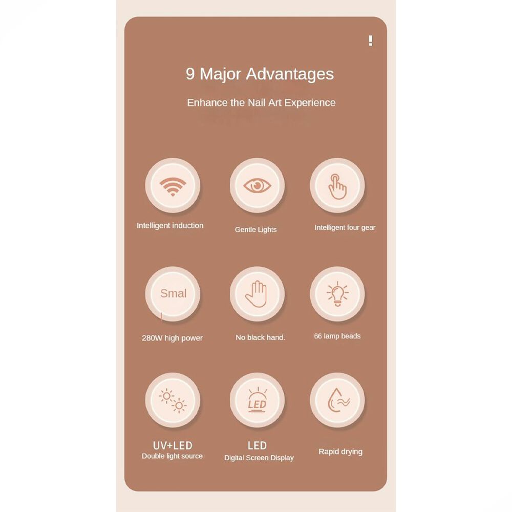 L&aacute;mpara Uv De 280w Para Secado R&aacute;pido De U&ntilde;as De Gel image number 5.0