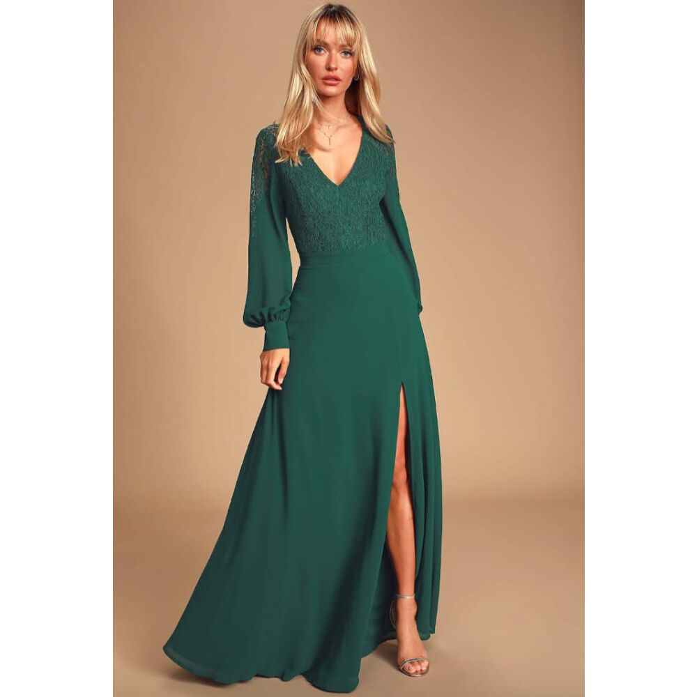 Vestido Ignacia Verde Petroleo image number 0.0