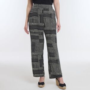 Pantalón Full Print Tiro Medio Palazzo Mujer Geeps