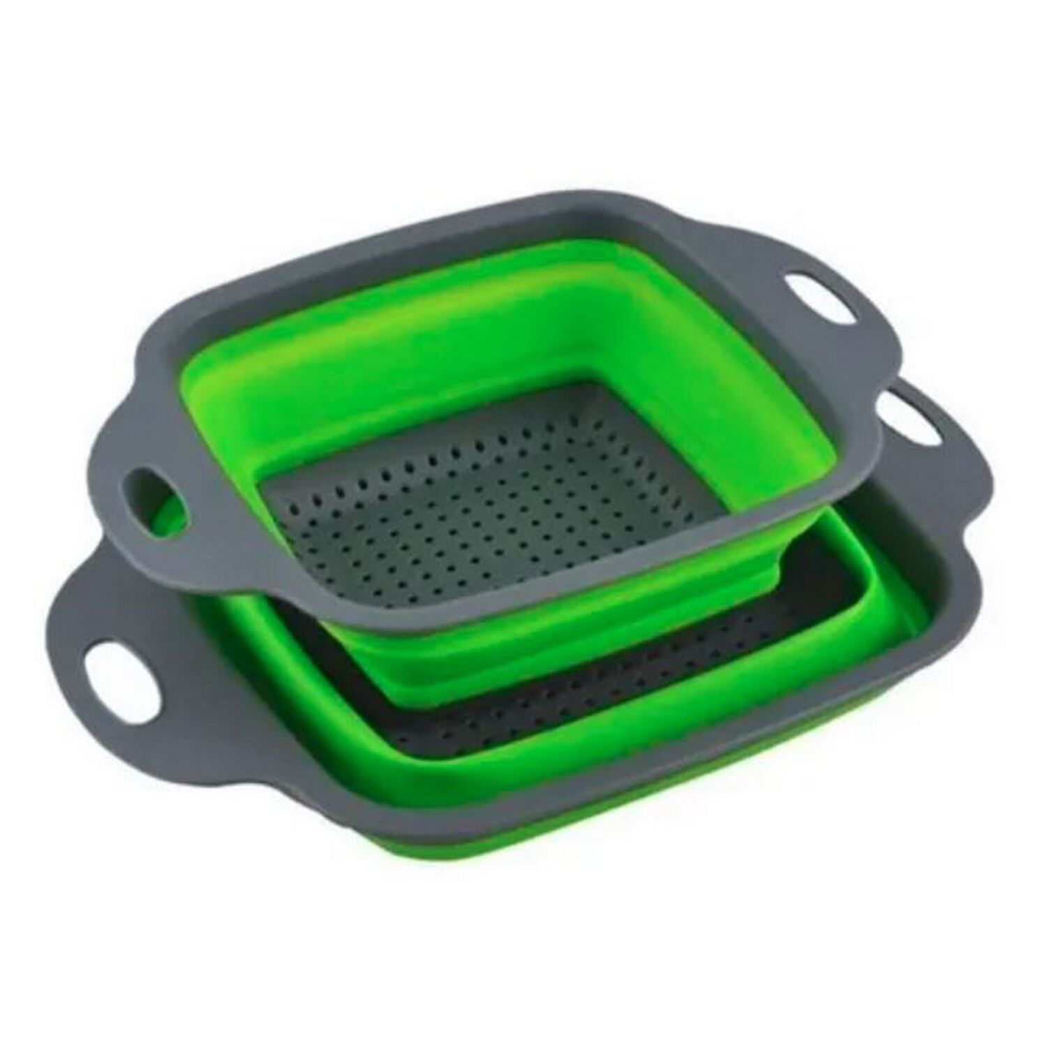 Pack 2 Coladores Escurridor Rectangular Cocina Verde image number 0.0