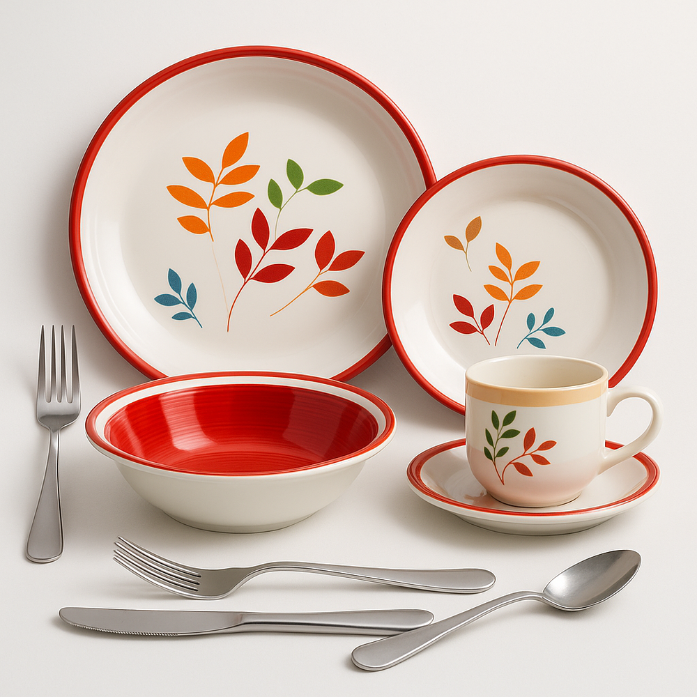 Juego De Vajilla Casaideal Gazania / 30 Piezas + Cubiertos De Mesa Krons Wigan / 24 Pieza image number 1.0