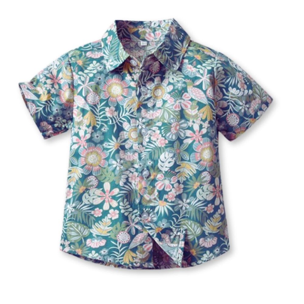 Camisa Hawaiana Manga Corta Niño De 6 Meses A 7 Años Tropical Surtido image number 1.0