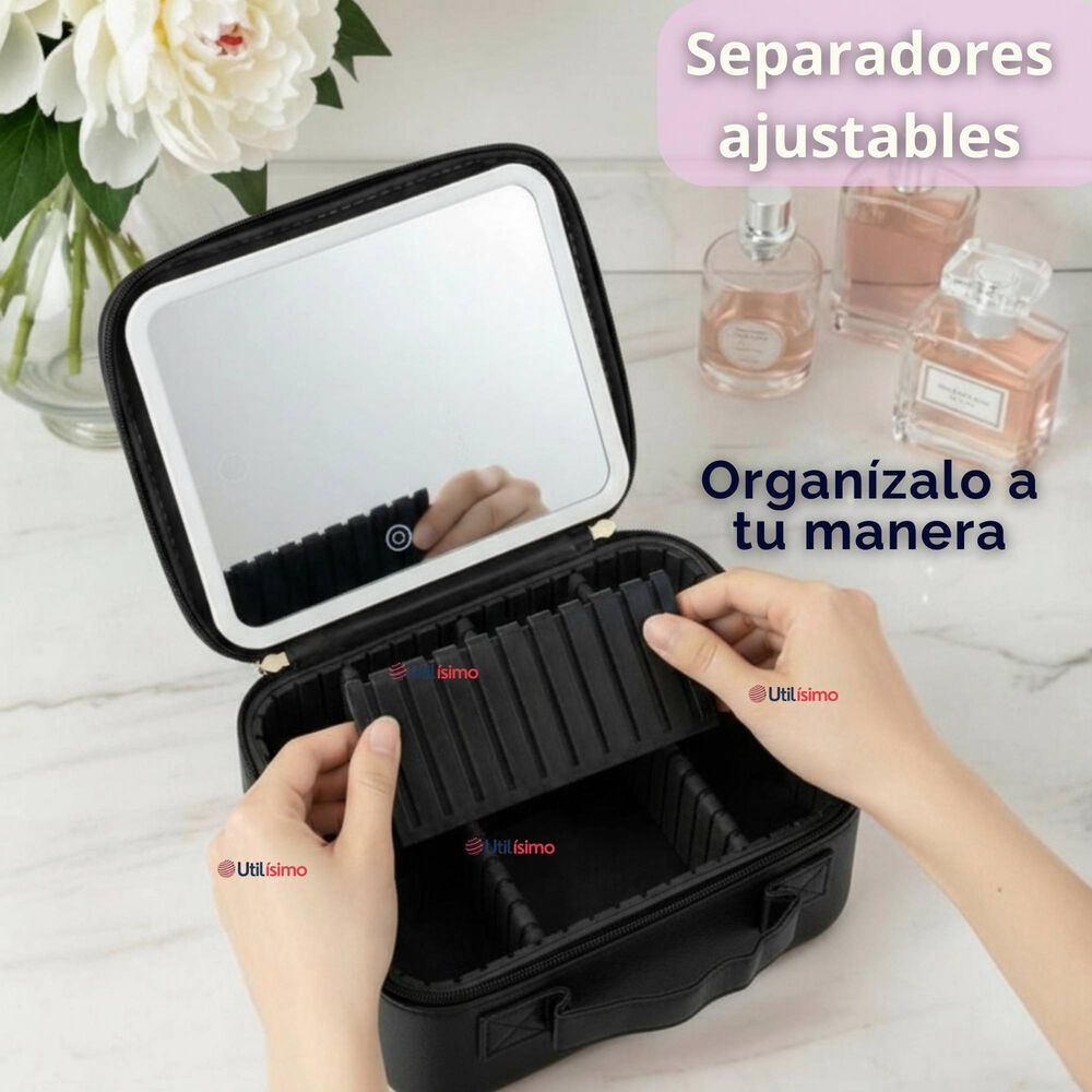Malet&iacute;n De Maquillaje Con Luz Led Y Espejo Estuche De Maquillaje Organizador image number 7.0