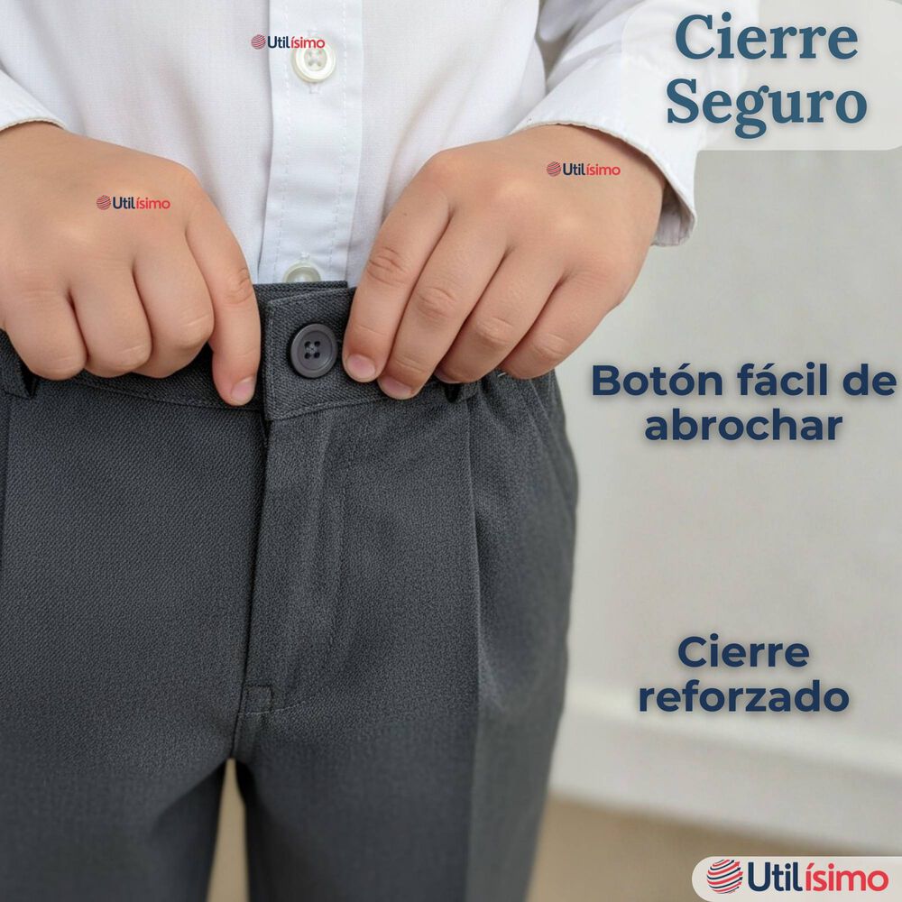 Pantal&oacute;n Escolar Colegio Cl&aacute;sico Gris Ni&ntilde;o Juvenil image number 5.0