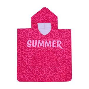 Toalla Playa Capucha Casaideal Kids Pink / 75 X 150 Cm