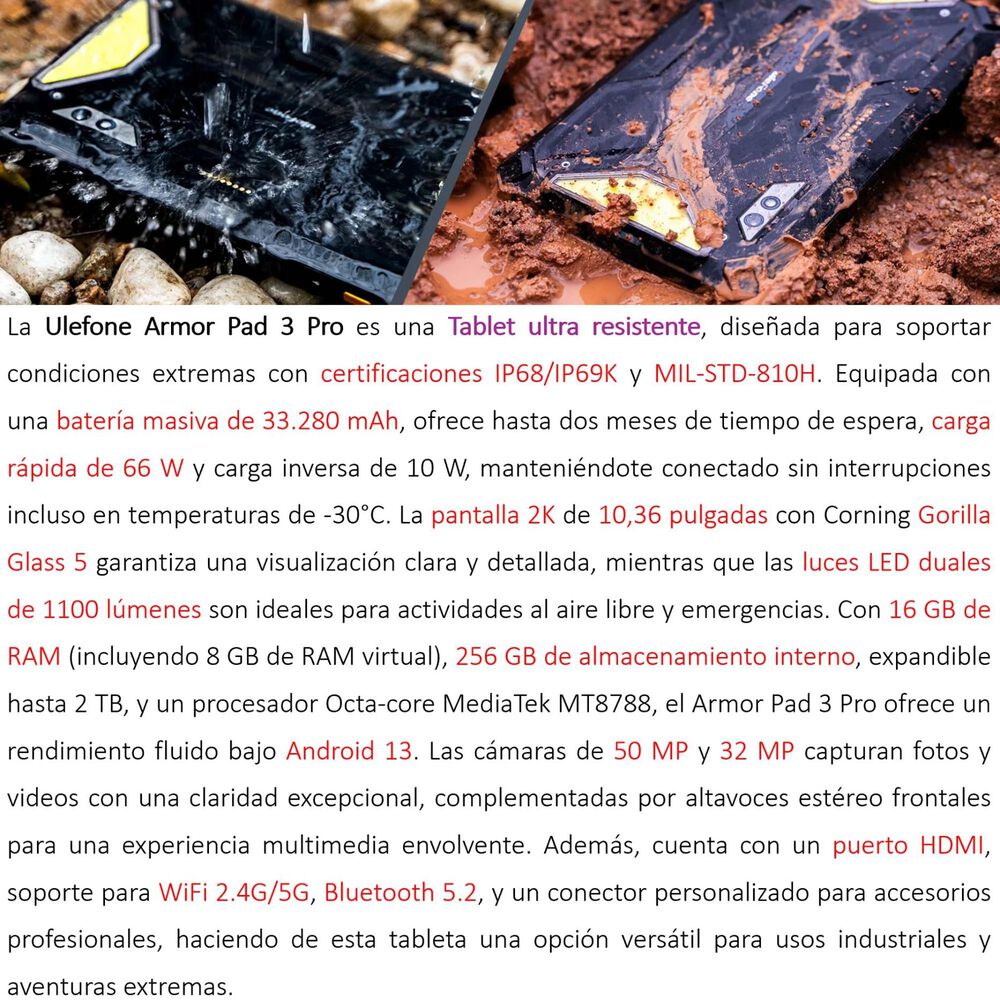 Ulefone Armor Pad 3 Pro - Tablet 4g Industrial Ip68 Militar image number 1.0