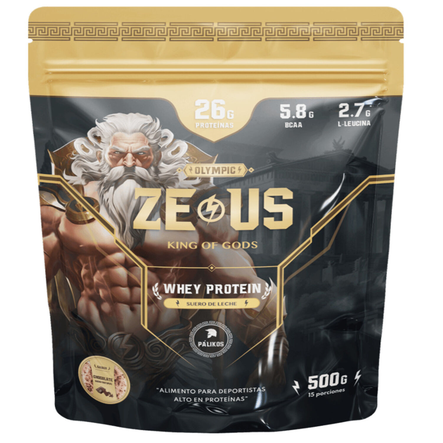 Proteina Zeus 500 G / Sabor Chocolate / Formato Doypack image number 0.0