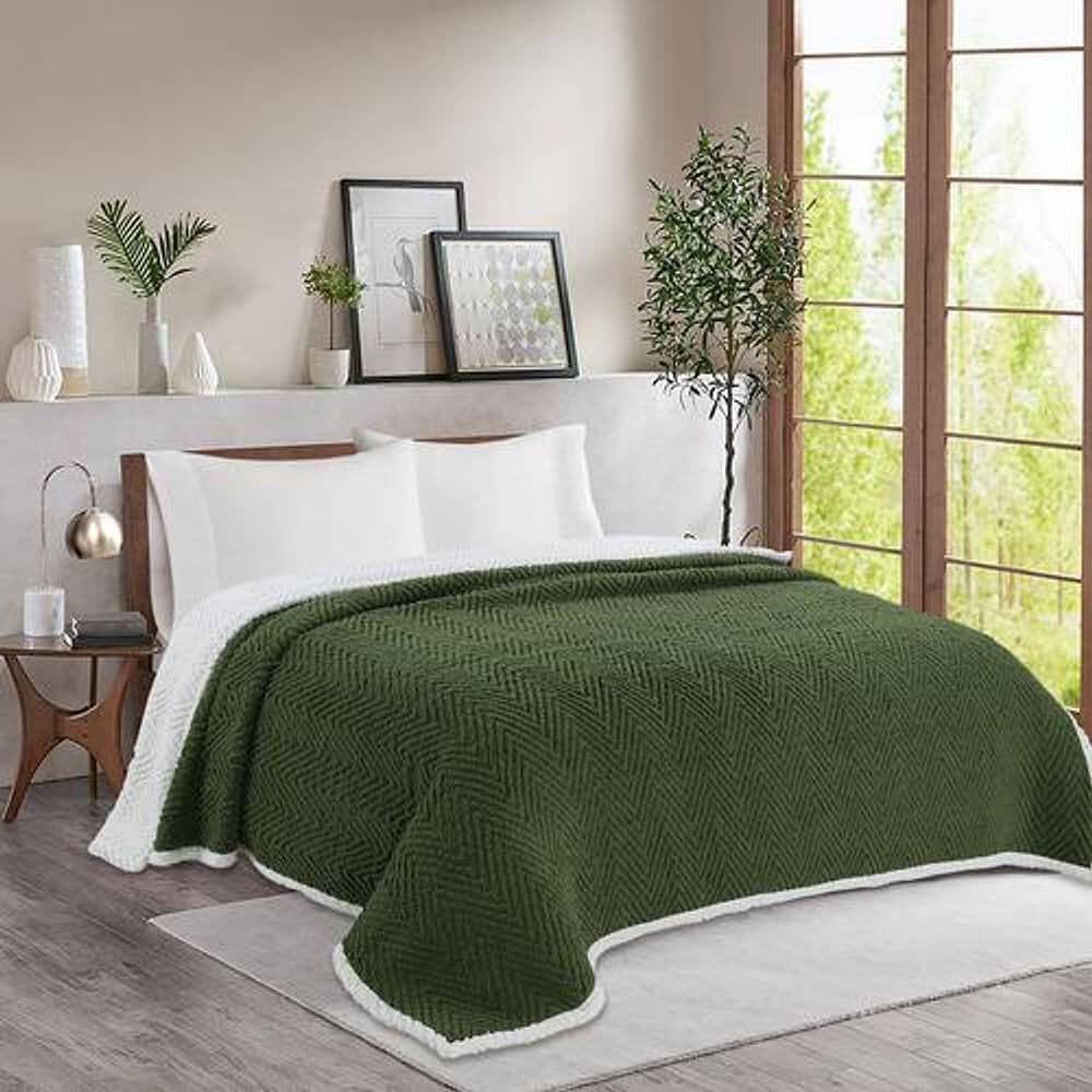 Frazada Andes Chiporro Espiga Verde 2 Plaza image number 0.0