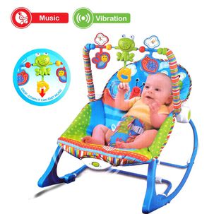 Juguete Silla Mecedora Vibradora Musical Azul Infantil