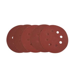 Discos Lijas Velcro 8 Perforaciones 5" / 125mm Grano 180 5un - Tolsen