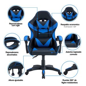 Silla Gamer Tokio Negra Y Roja - Ergon&oacute;mica Con Cojines Y Reclinable Para Un Confort &Oacute;ptimo