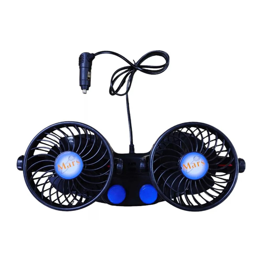 Ventilador Auto Doble Cabezal Para Auto 4" 12v Con Rotacion image number 2.0