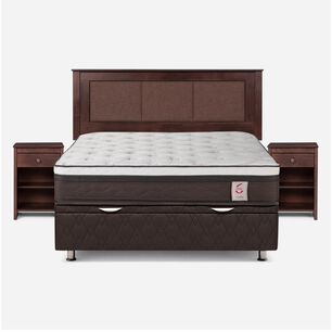 Cama Baúl Rosen New Style 6 / 2 Plazas / Base Normal + Set De Maderas