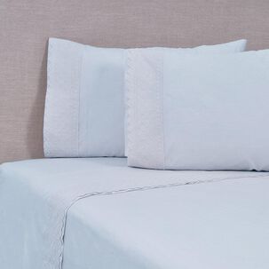 Sabana Broderie 144 Hilos Bricks Mashini 2 P Celeste Spa