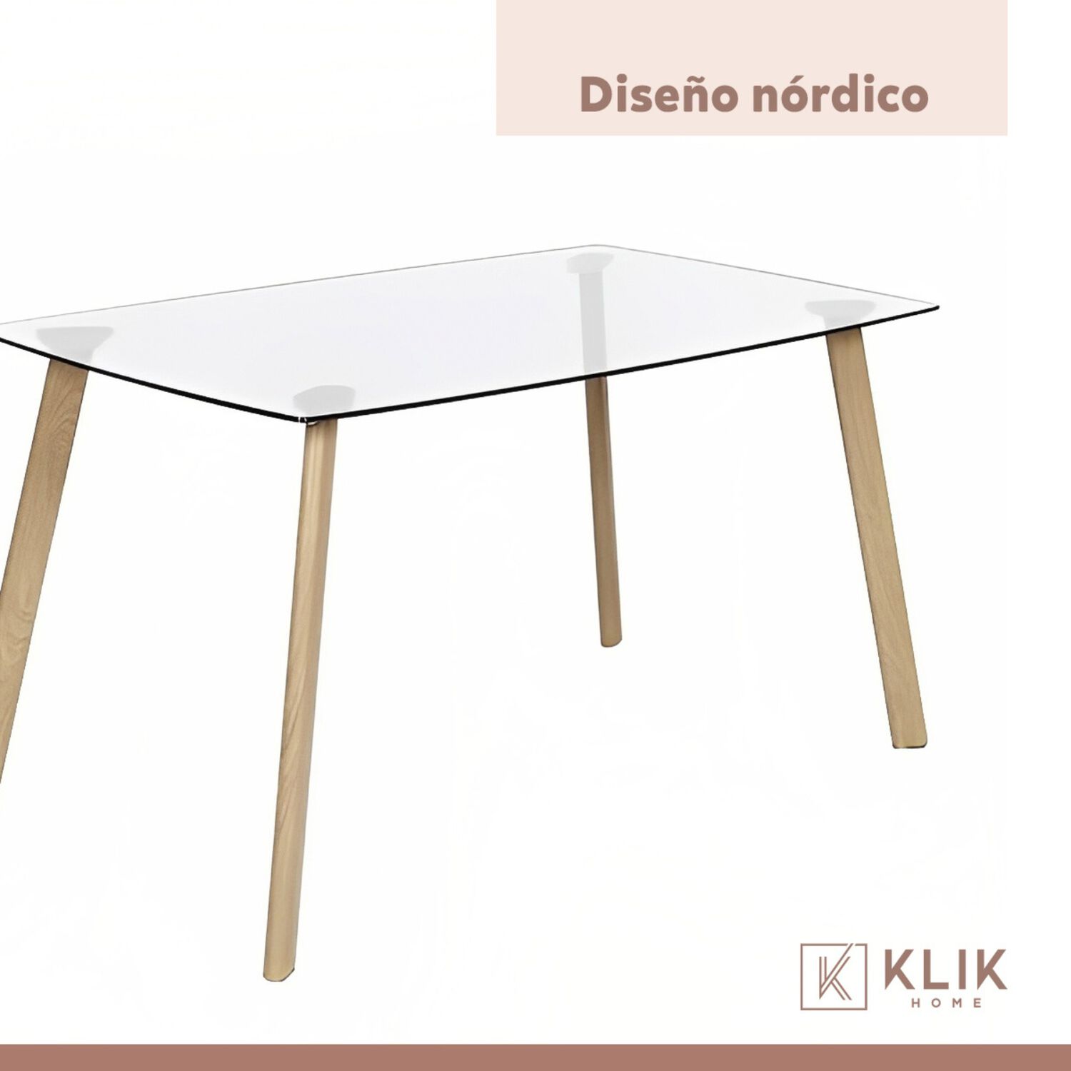 Comedor Mesa De Vidrio Rectangular 140x90cm + 6 Sillas Dining Liana Acolchadas - Negras image number 6.0