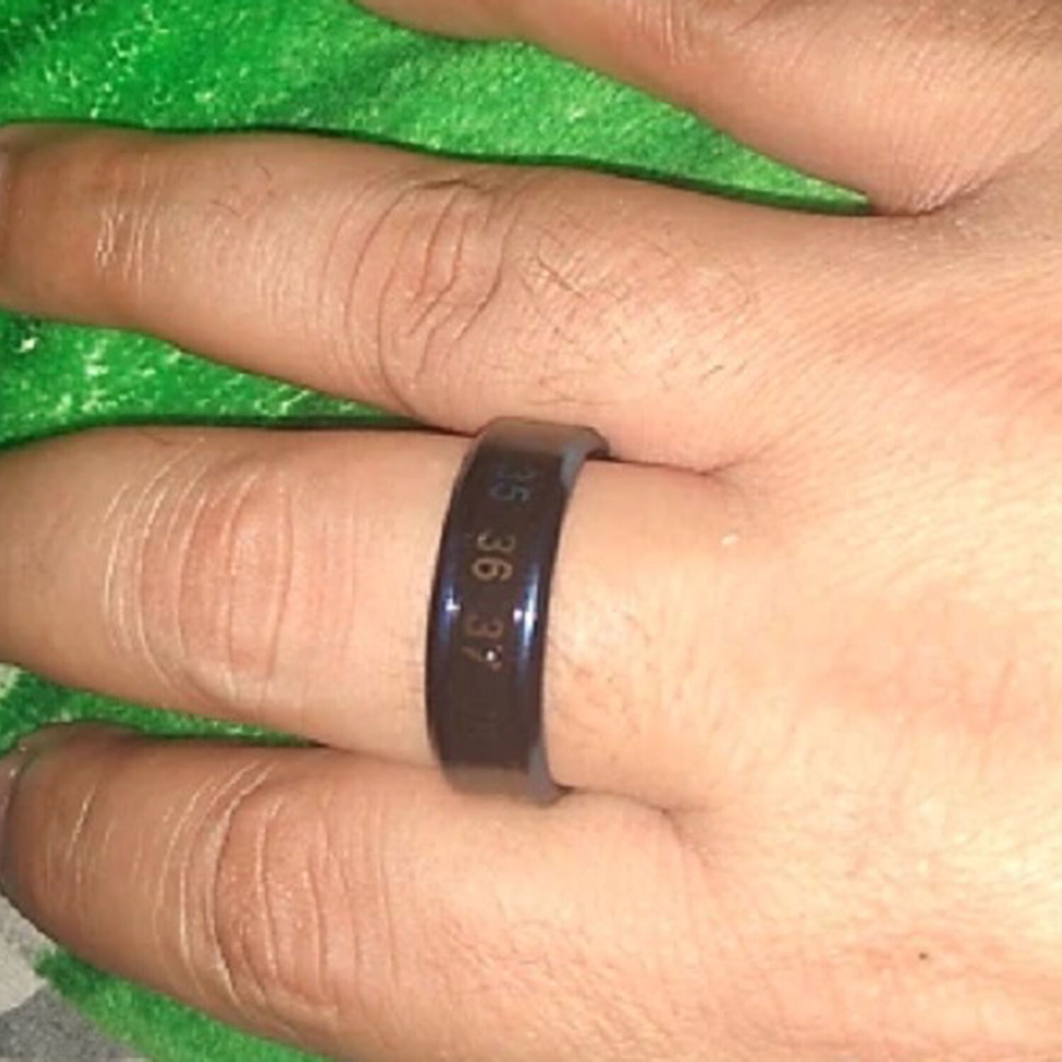 Anillo Titanio Indicador De Temperatura Corporal Termometro Personal image number 7.0