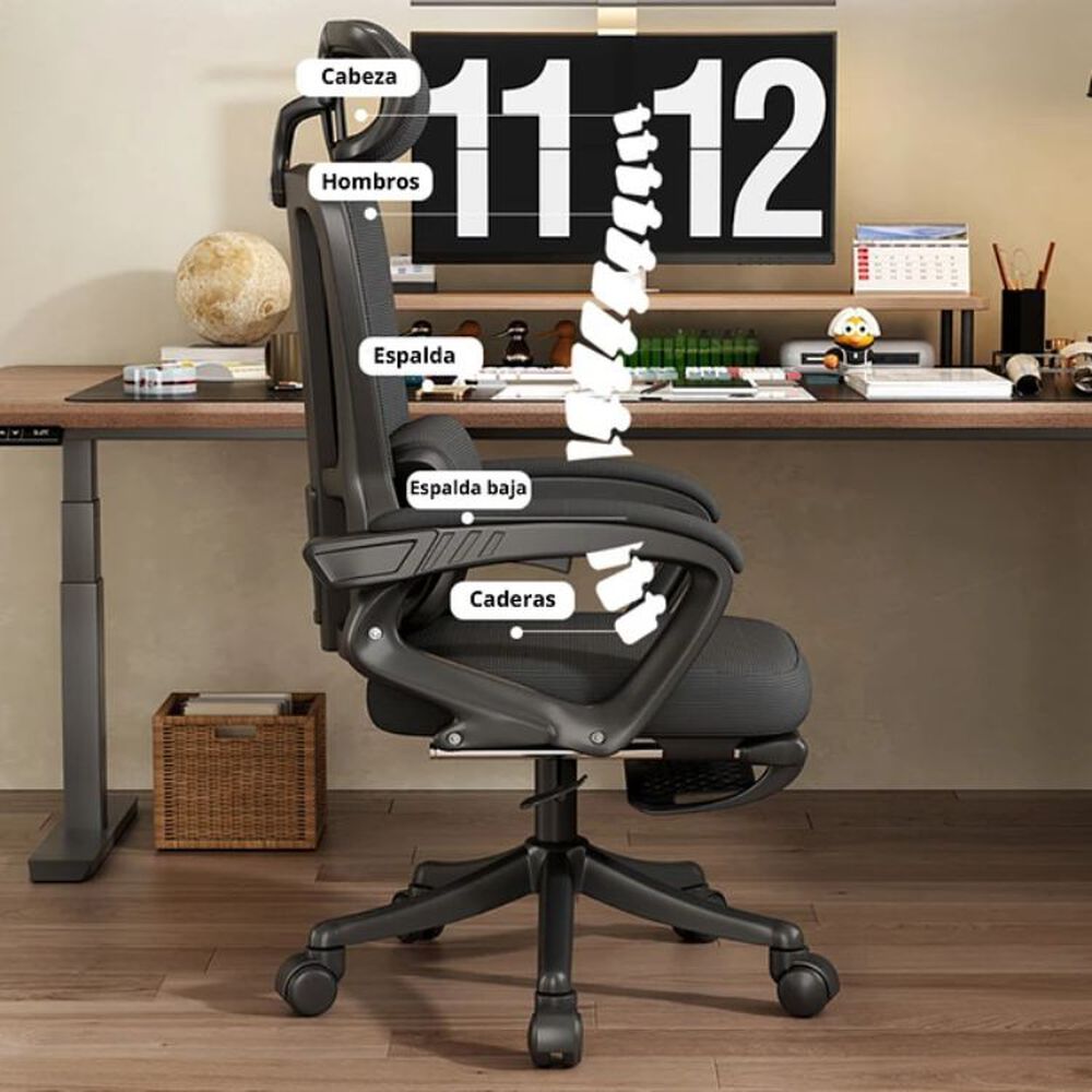 Silla Escritorio Homework Ergonómica Reposo Lumbar Cintura image number 2.0