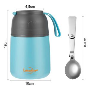 Termo Comida Acero Inoxidable 650ml Azul Rosa Cuchara Incluida