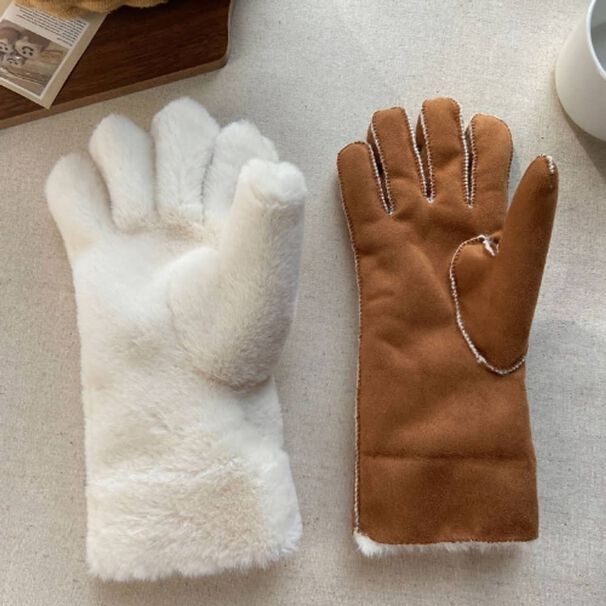 Guantes De Lana Invierno Para Mujer C&aacute;lidos Resistentes